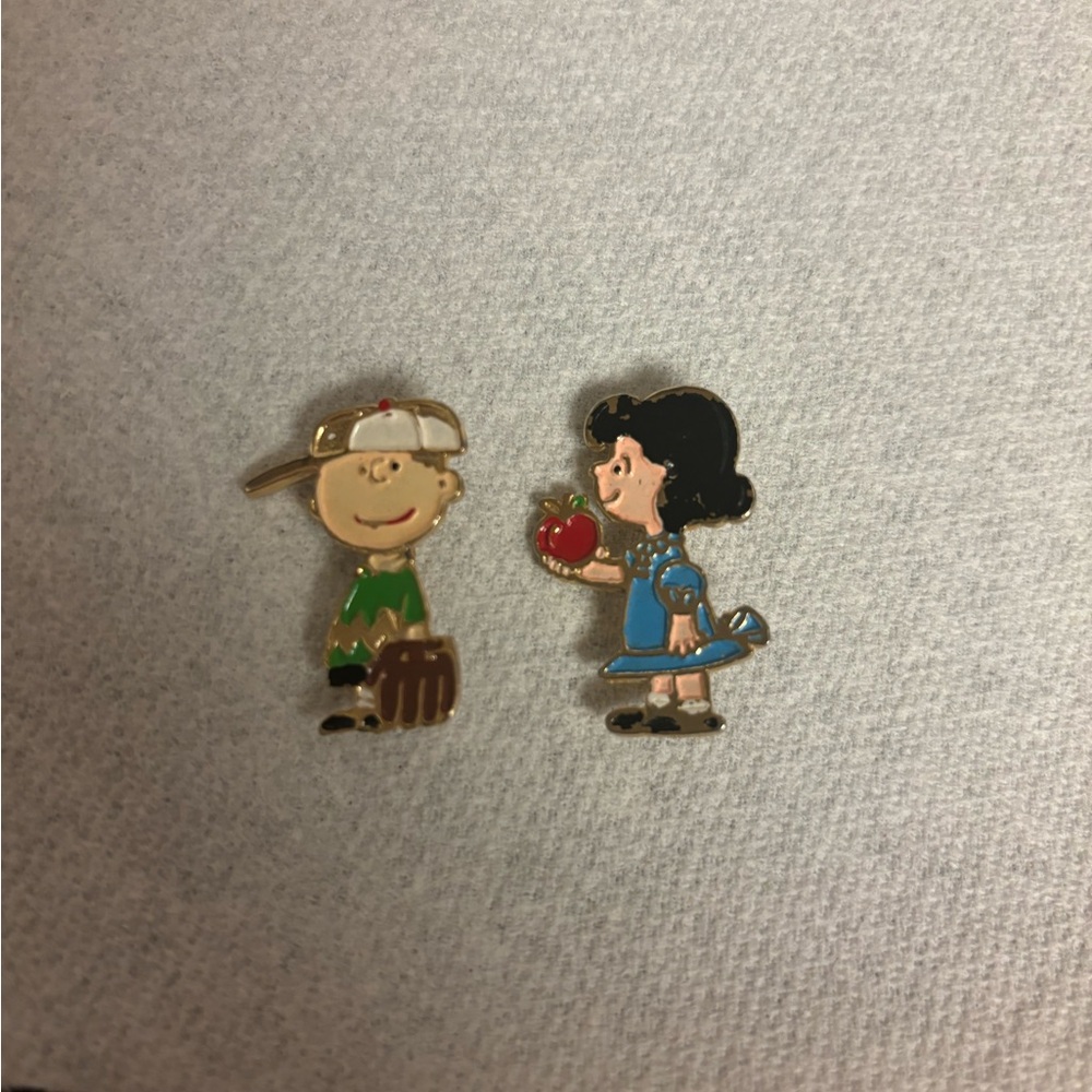Two Vintage Peanuts Brooches